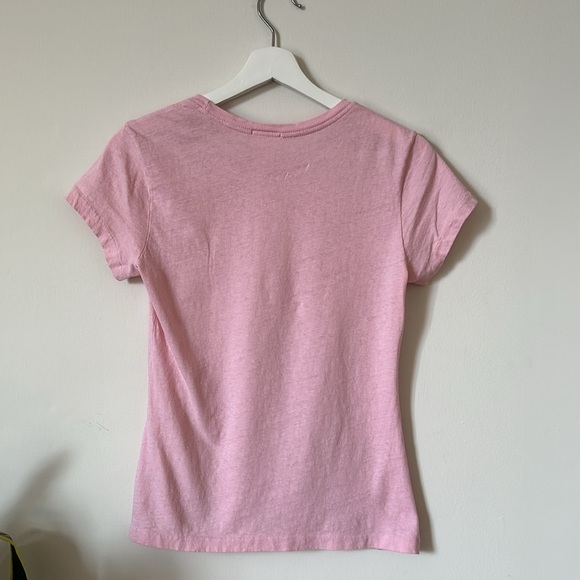 Re/Done Lightning Bolt Pink Graphic Cotton Tee Shirt Size S - Picture 2 of 5